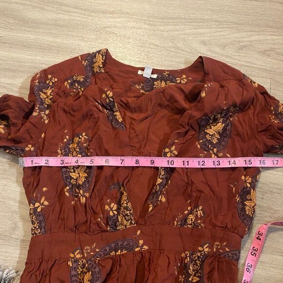 Ecote deep v neck long sleeve short romper size 4 - Picture 6 of 8